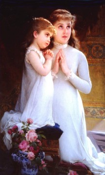 girls praying Academic realism girl Emile Munier Oil Paintings